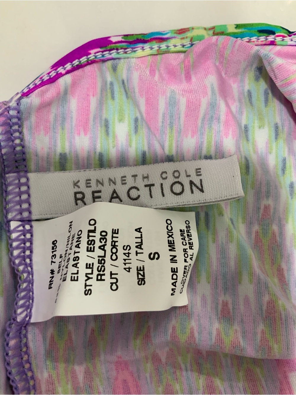 Kenneth Cole Reaction Pink, Green & Purple Printed Racerback Dress - Picture 5 of 7